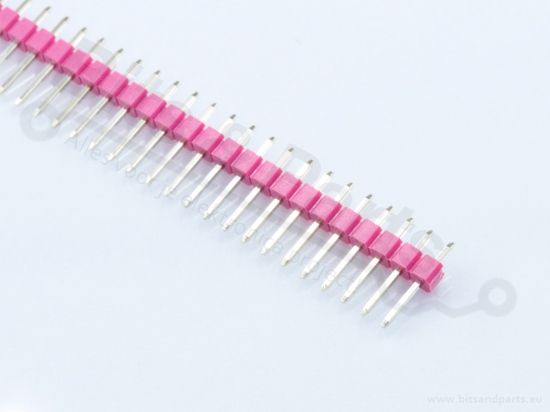 Header pins male 40 pins metal straight red